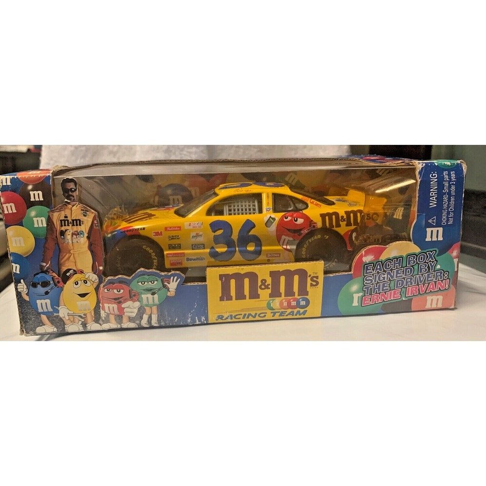 M&M's Racing Team 1999 Ernie Irvan #36 1:24 Action NASCAR DieCast Pontiac SIGNED